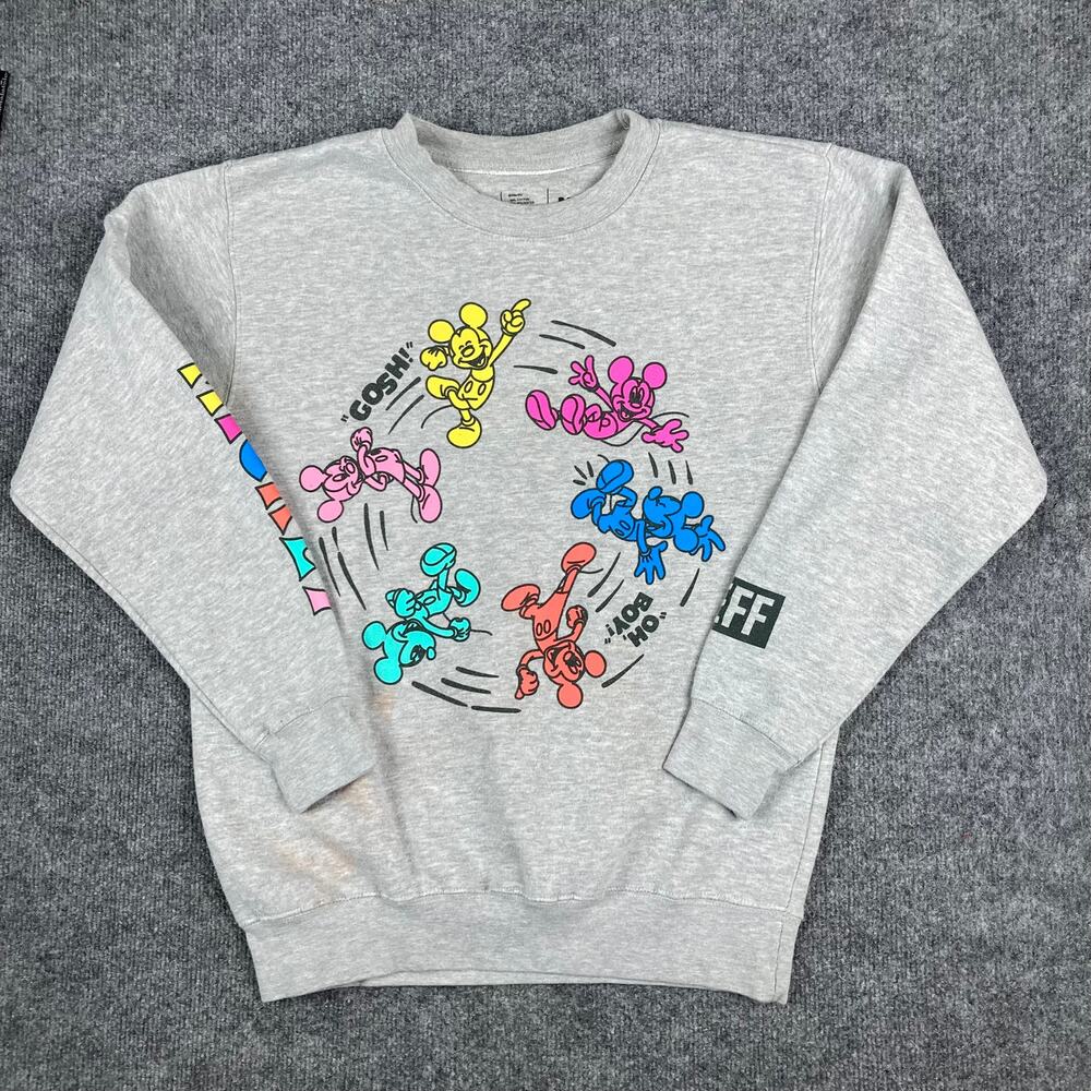 Disney x Neff Mickey Mouse Sweatshirt Womens Size M Gray Graphic Crewneck